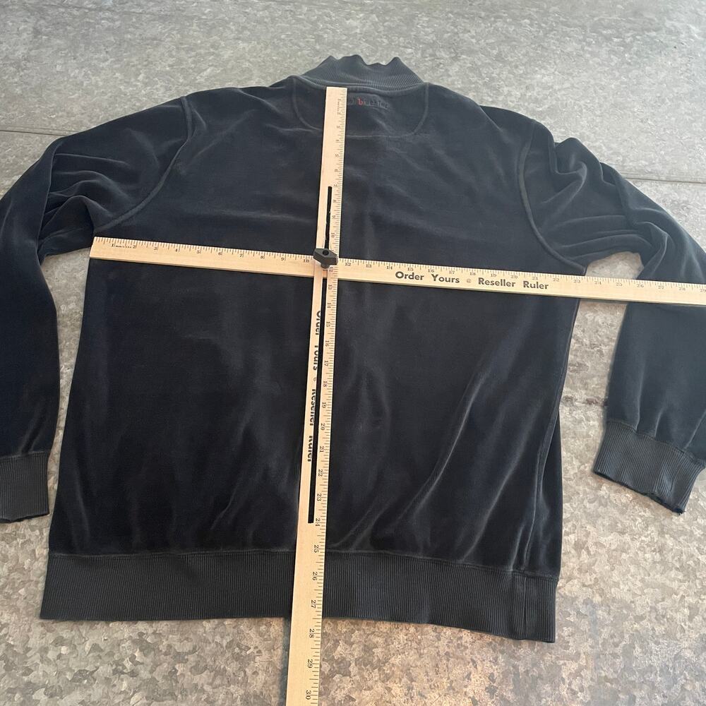 Daniel Buchler New York Velour Velvet Full Zip Jacket Sweatshirt Mens XL Black - Picture 8 of 10